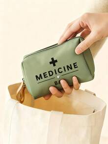 1个便携式药包，大容量急救包，女士复古药包，紧凑型药片收纳盒和急救袋，便携式药盒，急救包和药片包装容器，露营医疗应急包，急救包，带药品标签设计，耐用日常及应急包装（多种颜色可选）