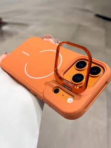 1个豪华金属相机支架液态硅胶磁吸手机壳，兼容 17 Pro Max、17 Pro、16、15、14、13、12、11 Pro Max Plus，软后盖，支持无线充电