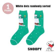 SNOOPY 1/3/5双装圣诞袜，男女通用成人中筒袜，可爱袜子，生日/圣诞礼物 - 彩色 - 查看 11