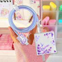Bow/Heart/Lavender Style Data Cable Protector Sleeve Compatible With Xiaomi Charger 67W-90W Anti-Drop Protective Case To Prevent Breakage - Clear - View 7