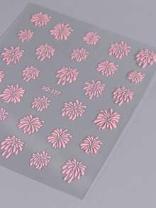 3pcs Pink White Blue Blooming Fireworks Pattern Nail Art Stickers 3D Self Adhesive Shiny Firework Candy Colors Decals Manicure Decorations DIY Nail Supplies New Year Nail Accessories Tools - Multicolor - View 6