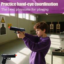 Toy Gun With Soft Bullet, 60 Round Soft Bullet Toy Foam Full Auto Toy Gun - Empty Case Ejection, 3 Magazines, 18 Shells, Halloween And Christmas Gift - 黑色 - 查看 8