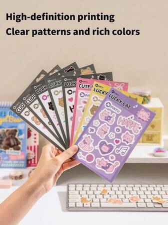 Cute Cartoon Cat Vinyl Stickers - Waterproof, Durable PVC Stickers For Water Bottles, Laptops, Phones, Skateboards, Guitars, Suitcases, Scrapbooks & Helmets, Laptop Accessories | Playful Cat Design | Waterproof Vinyl