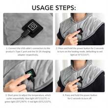 USB颈肩加热垫，电热披肩，柔软面料，3档温度调节，多功能便携披肩，生日和圣诞节礼物，适合送给女性、妈妈、男士、爸爸，也可作为圣诞礼物、暖手宝、男士礼物、圣诞袜填充物，可充电暖手宝