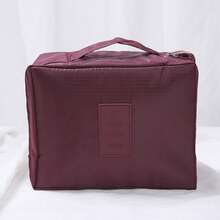 1pc Cosmetic Storage Bag Makeup Bag Toiletry Bag Travel Organizer,Boho Vibes,For Holiday Beach, Bathroom Collection, Bedroom Collection, Large Capacity - Burgundy - View 7