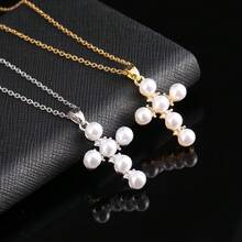 Niche Design Cross Necklace For Women Zirconia Pearl Layered Pendant Luxury Fashion Necklace - Multicolor - View 7