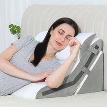 3PCS Bed Wedge Pillow For Sleeping 20-In-1 Adjustable Memory Foam Triangle Pillow For Back Leg Pain Relief, Snoring - White - View 2