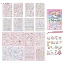 这本16页的贴纸书包含各种可爱的手机贴纸，包括迷你贴纸和金属质感的手机贴纸。它也是一本很棒的DIY剪贴簿和装饰书，适用于各种场合，例如手机壳、水瓶贴纸和日记装饰。它是圣诞节和感恩节的绝佳礼物。