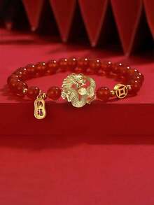 1pc Chinese Style Dragon Bracelet, Chinese New Year Blessing Bracelet, Suitable For New Year Gifts - Dragon - View 1