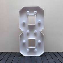 1Set 73cm Height Numeric KT Board, Numbers 0-9 Set For Birthday Party, Anniversary Party, Anniversary Decoration Background, Warm Yellow Light LED Decor - Batteries Not Included - White - View 13