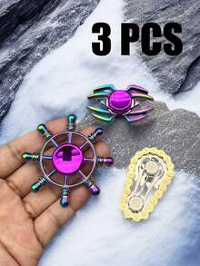 精致迷你旋转玩具，色彩缤纷的减压玩具，自行车链轮旋转玩具，压力缓解利器，金属链轮旋转减压玩具，酷炫有趣，链轮飞轮，旋转玩具，缓解压力和焦虑，专注手指旋转玩具 - 幻彩 - 查看 14