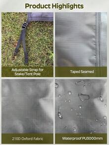 blazehike 优质帐篷地布，PU3000，牛津防撕裂面料，耐用，双人背包帐篷地布，徒步、露营、沙滩和野餐地面保护垫（长方形（90.6英寸长 x 59英寸宽）） - 長方形 - 查看 3