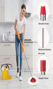 Fazlynyi Spin Mop Replacement Handle, 4-Section 30-To-58 Inch Mop Replacement Stick Compatible With Ocedar Mop Handle For Easy Wring Mop Refills, Germany Screw Joint(Mop Head&Amp;Base Not Include) - ColorD - View 5