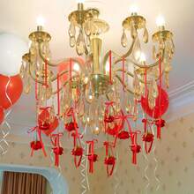 10pcs Artificial Rose Flower Hanging Decor, With Ribbon Bow & Hook, Wedding Ceremony Backdrop Decoration, Valentine's Day Party Floral Wreath - Multicolor - View 5