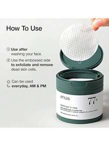 ANUAA Heartleaf 77 Clear Pad 70 hojas, PHA Dead Skin Care Low pH Daily Toner Pad - Blanco - Ver 2