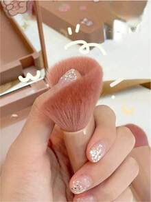 5 Stücke tragbares Mini Make-up Pinsel Set mit Spiegel, professionelle Schönheitstools, weiche Fasern und Lidschatten Pinsel, Kunststoff, ohne Strom, ohne Federn