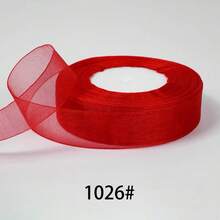 1pc 50yards X 2.5cm Flower Fresh Floral Art Packaging Sheer Chiffon Ribbon, DIY Craft Materials, Gift Box Decoration, Clothing Accessories