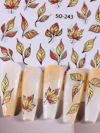 Herbstblatt Nagelkunst Aufkleber, Herbstblatt Orange Gelb Design, 3D selbstklebende Nagelkunst Abziehbilder, Ahornblatt Nagelkunst Aufkleber, Gelbes Blatt Nagelkunst Abziehbilder Design, glänzende Nagelkunst dekorative Aufkleber, Slider Nagelkunst dekorative Produkte, DIY Design für Herbst Nagelkunst Festival, Blatt Nagelkunst Abziehbilder, Nail Produkte, Dankbarkeit Nagelkunst Dekorationen für Frauen