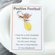 1 Stück/4 Stücke Rugby Ball Schlüsselanhänger Set, inklusive motivierender Rugby Karte, ideal als Geschenk für Sportbegeisterte, beste Freunde, Brüder, Partyfavors mit Liebe & Fürsorge, perfekt für Weihnachten, Geburtstag, Hochzeit, Accessoire für Sportfans, Sportliches Anhänger.