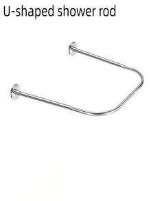 1 pièce Tringle de douche réglable en acier inoxydable - Options en forme de U et fixes pour la salle de bain, le magasin de vêtements, l'espace privé, cadeau pour la maison, cadeau pour les amis, toutes saisons, tringle à rideaux en acier inoxydable, barre à serviettes, tringle de suspension