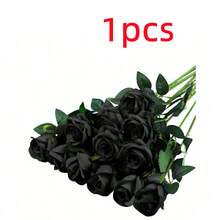 1支/5支/10支/12支/20支装 20英寸黑色仿真玫瑰，高端仿真玫瑰，适用于家居装饰、房间装饰、桌面装饰、婚礼装饰、新娘捧花、腕花、插花材料