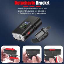 ​1pc 6-Mode Detachable Bracket Bike Light XPE LED Life Waterproof Type-C Charging Power Indicator​ - Multicolor - View 6
