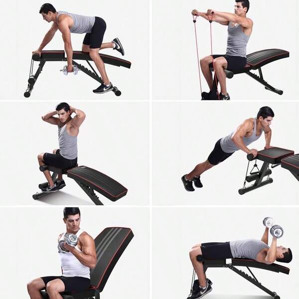 Weight Bench, Utility Weight Benches For Full Body Workout, Foldable Incline Extension/Decline Bench Press For ...
