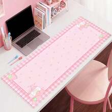 Cute Pink Plaid Desk Mats Strawberry Milk Gaming Desk Pad, Kawaii Extended Mouse Pad Kawaii Large Keyboard Mats, Laptop Mat For Desk, Desktop Mat Mousepad Office Decor For Women - 長方形 - 查看 5