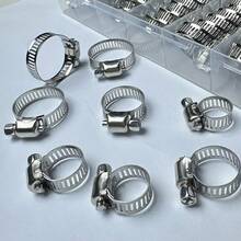 Kit di fascette stringitubo in acciaio inossidabile, set di fascette stringitubo in scatola, adatto per scopi di fissaggio come il fissaggio di tubi flessibili per tubazioni e tubi del carburante per autoveicoli - 50 pezzi/scatola - Visualizzare 9