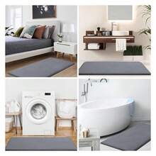 Memory Foam Bath Mat 44x24, Extra Soft And Absorbent Bathroom Mats, Non Slip Washable Carpet For Floor, Shower And Tub, Dark Grey - 多色41 - 查看 7