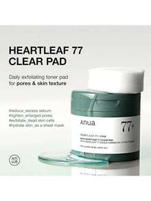 ANUAA Heartleaf 77 Clear Pad 70 hojas, PHA Dead Skin Care Low pH Daily Toner Pad - Blanco - Ver 4