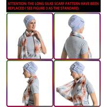 Bamboo Cotton Liner Chemo Headwear For Womenwith Silky Scarfs For Cancer Hair Loss Sleep Caps Beanie,OneSize,Gray - xám - Xem 6