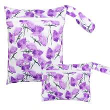 Bolsa impermeável reutilizável para roupas de banho, viagens, praia, piscina, banho, fraldas, roupas de ginástica e ioga sujas, artigos de higiene pessoal e para guardar itens na creche. Possui um bolso com zíper (tamanhos P e M).