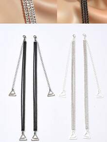 2 件水钻肩带装饰性胸罩肩带，可调节女士新娘内衣配饰，适合狂欢