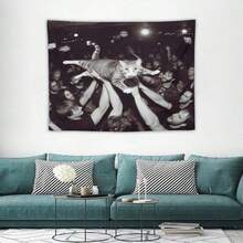 1 PC Interesting Animals Wall Tapestry, Polyester Personalized Tapestry, Suitable For University Dormitory Rooms, Living Rooms, Music Parties, Art Decoration Tapestry, Ideal Holiday Gift Giving, Installation Accessories, Home Decor, Room Decor, Flags For Room, Tapestri - 彩色 - 查看 6
