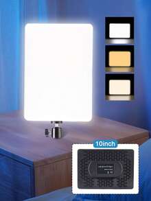 Đèn vuông phẳng 10 inch/Đèn vuông phẳng 10 inch + Giá đỡ hình tam giác 110 cm, Đèn ba màu phẳng 10 inch | Đèn LED chiếu sáng trực tiếp | Đèn chiếu sáng bổ sung đa chức năng - Nguồn điện USB, Giá đỡ hình tam giác linh hoạt và ổn định, Thích hợp cho chụp ảnh, quay video trực tiếp, trang điểm, chụp ảnh tự sướng nhóm, đèn chiếu sáng bổ sung ánh sáng dịu, chiếu sáng trực tiếp nói chung, chụp ảnh, sản xuất nội dung và quay vlog. Thích hợp cho chụp ảnh, quay video, phát trực tiếp, họp qua Zoom, quay vlog, có chân đế chụp ảnh, quay video, phát trực tiếp, phòng họp, quay vlog, đèn selfie, đèn điện thoại - màu đen - Xem 2