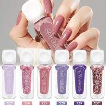 6瓶/套 10毫升 可剥离水性指甲油，无异味，无需烘烤，快干持久，纯色指甲油，适合沙龙DIY居家使用，多种颜色可选