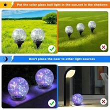Solar Globe Lights Outdoor Waterproof-Solar Balls-Solar Garden Lights-Orbs For Outside 2 Pack Cracked Glass Ball For Lawn Patio Yard Backyard Decorations - 彩色 - 查看 5