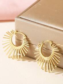 1 Pair Copper Polished Heart Shaped Earrings, Elegant & Versatile, Sweet Gift For Women - Round - View 14