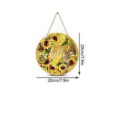 1Pc Bee Welcome To Our Hive Wood Hanging Sign For Home Garden Decor,Rustic Round Wooden Wall Hanging Plaque Sign For Outdoor Decorations 7.9In/12IN,Home Decor ,Room Decor,Wall Decor Gifts Birthday Graduation - Multicolor - View 9