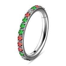 1pc 16G 18G Titanium Round Hoop Earrings For - Hypoallergenic Nose/Ear Body Piercing Jewelry With Zirconia Gemstone, Valentine's Day Gift, Everyday Nose Ring Or Stud Earrings, Christmas Piercing Earrings For Women Men