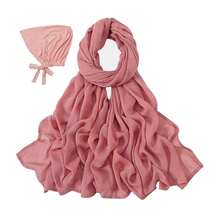 Modal Cotton Hijab Scarf For Women With Undercap Set,DeepPink - Deeppink - View 3
