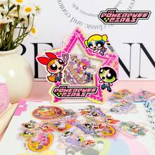 THE POWERPUFF GIRLS 20pcs Fashion Dress-Up Series Cute Sticker Set. Transparent Waterproof Stickers, Vibrant Colors, Fun Designs, Patterns Include Bubbles, Flowers And Fluff. School Supplies, Scrapbooking, DIY Projects, Also A Great Gift For Fans. - Multicolor - View 4