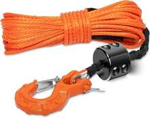Synthetic Winch Rope Kit, 1/4" X 50ft 10,000 LBS Winch Cable Line With Protective Sleeve Hook And Forged Winch Hook Fits 4WD Road Vehicle UTV ATV SUV Truck - Orange - View 6