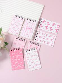 8 cuốn sổ tay mini màu hồng hình nơ, gáy xoắn, sổ ghi nhớ nhỏ có thể xé rời, sổ tay bỏ túi, nhật ký di động dễ thương, văn phòng phẩm, quà tặng học sinh, phù hợp cho gia đình, văn phòng, trường học, quà tặng tuyệt vời cho Ngày Valentine, sinh nhật, tựu trường. - nơ - Xem 7