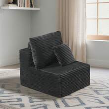 NIZULA FOAM 164"Oversized U Shape Sofa,(Gray) Modern Modular Couch For Living Room Bedroom,No Assembly Required, Ready To Use, Comfy Plush Corduroy Fabric ,Sofa De Sala,Couch,Sofa Cama,Muebles Para Sala,Couch For Living Room, Living Room Furniture, Muebles, Bedroom Furniture Set, Recliner Chair For Adult, Living Room Set Furniture, (The Single Chair Is Available Separately Or To Pair With The Sofa) - Ghế dài hình chữ U màu xám hướng về bên phải - Xem 9