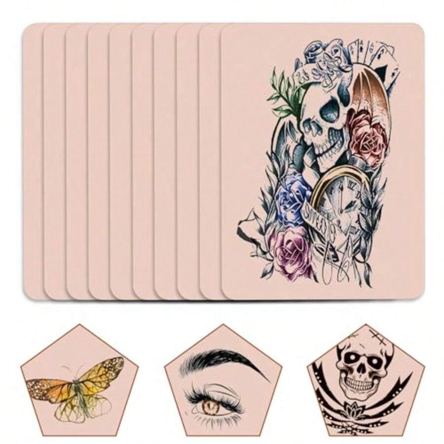 GSYY 10 PCS Tattoo Practice Skins 5.7 "X7.6" Double Sided Tattoo Fake Skin Tattoo Ast Practice Skin For Tattooing Skills Imvement - Multicolor - View 1