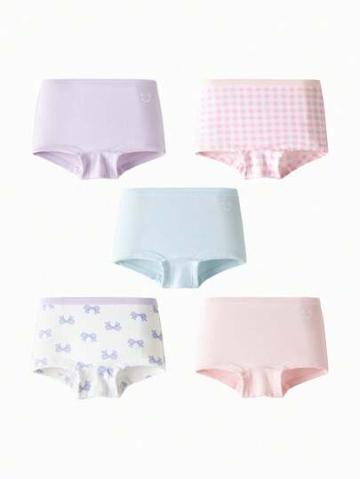 Balabala Young Girls Elastic  Underwear 5 Packs