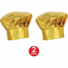 60963 Prismatic Gold Chef's Hat 2 Piece One Size - As Pic - View 2