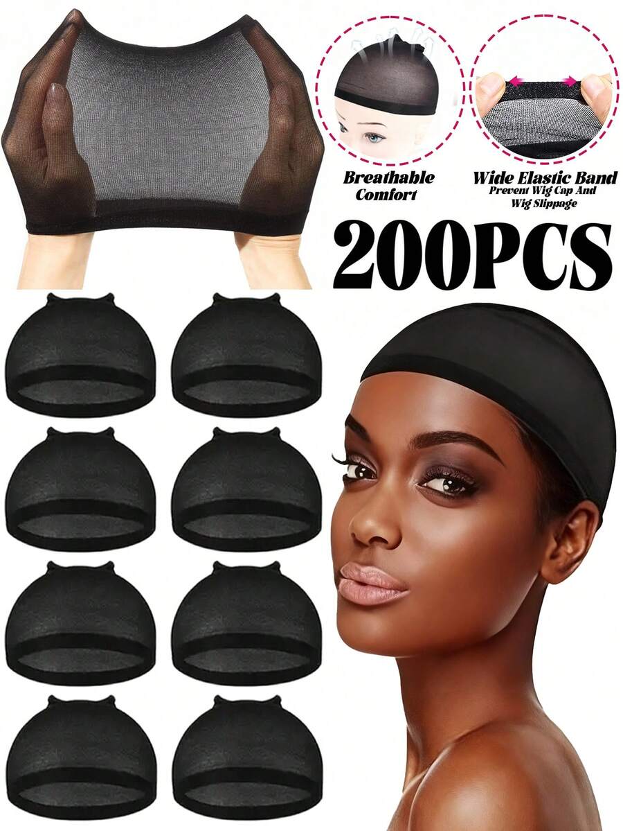 Women's Wig Cap Set - Lace Front Wig Cap, Breathable Mesh, Suitable For Daily Wear And Christmas Gift
